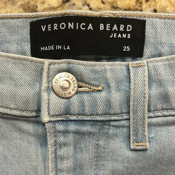 Veronica Beard Charlie Barrel Leg High Rise Jean In Aire Size 25